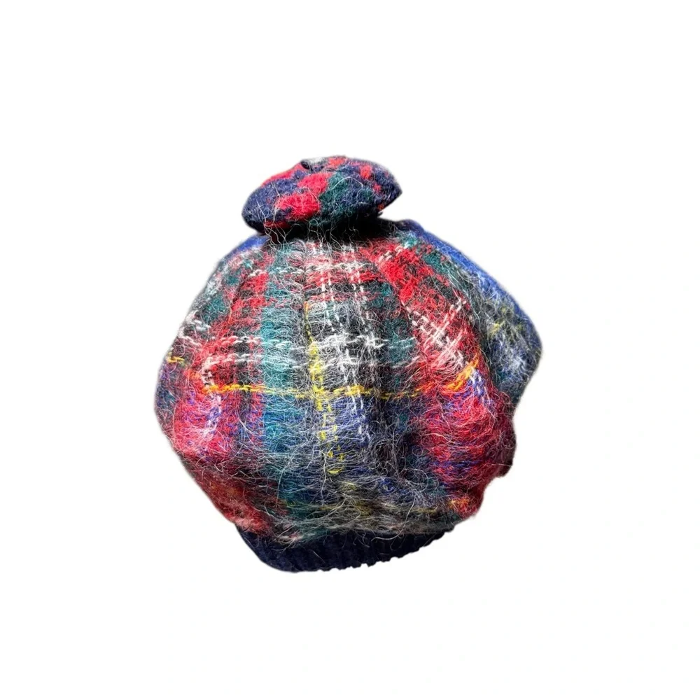 Handcrafted in Scotland Plaid Wool Scarf and Beret - Picture 7 of 11